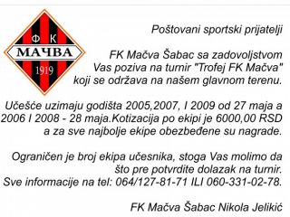 FK "Mačva" organizuje turnir "Trofej FK Mačva"
